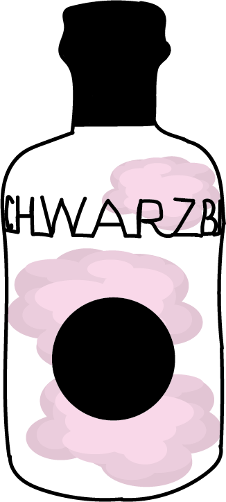 Blush Illustration einer Flasche. In der Flasche sind rosa Wolken