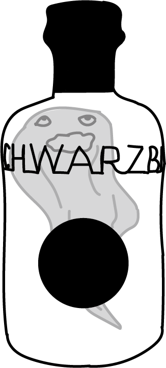 Rauhnacht Illustration einer Flasche. In der Flasche ist ein Geist