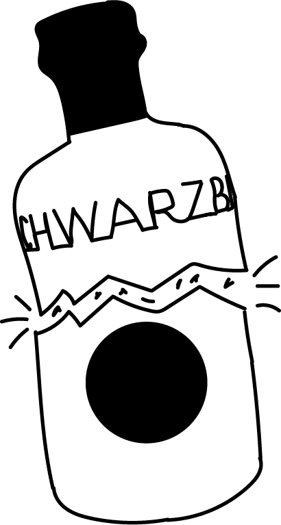 Springbreak Illustration einer zerbrochenen Flasche