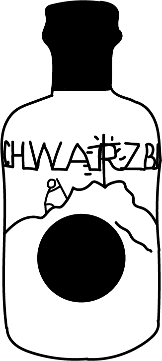 A Tiroler Illustration einer Flasche. In der Flasche ist ein Strichmännchen. Es erklimmt einen Berg